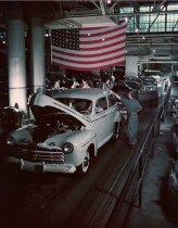 1946 - Ford Rouge B-Building - cars leaving assembly line